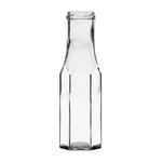 Image de Bouteille sauce en verre hexagonale  250ml TO43 transparent